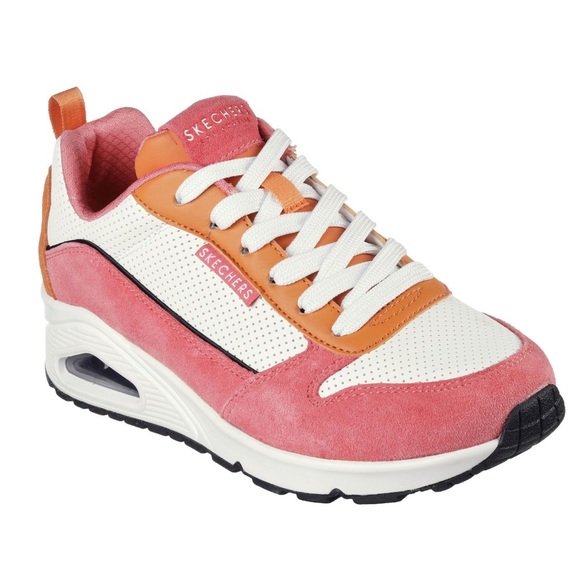 Skechers Street Uno Bright Air Women's Casual Fashion Sneaker Shoes Pink/Orange - Picture 3 of 5